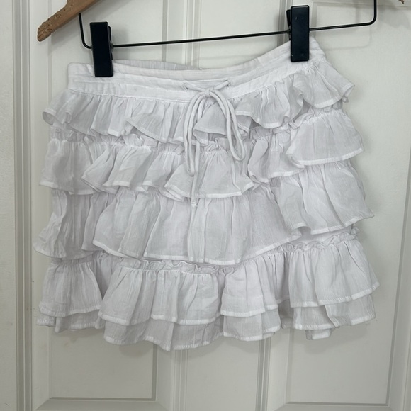 H&M White Tiered Mini Skirt size small NWT  Ruffled Tiers country concert party - Picture 3 of 6